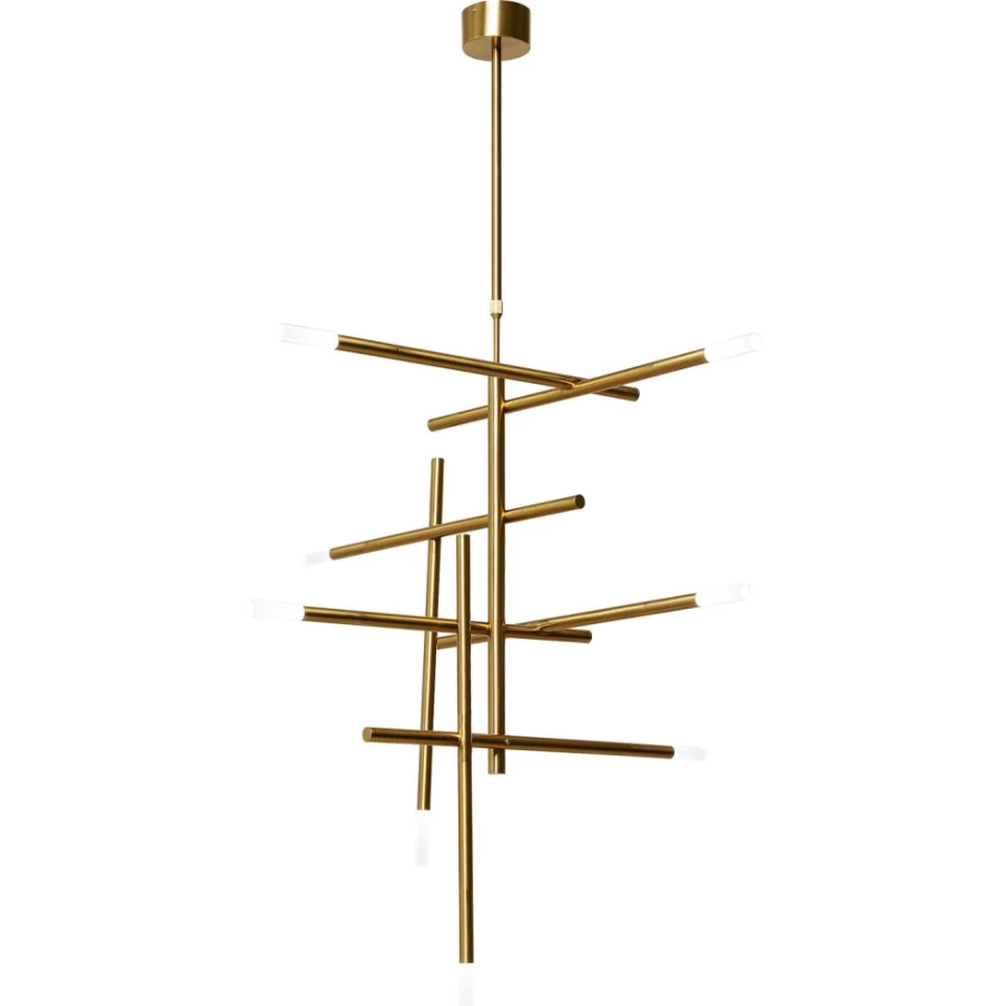 "KARE Design Modern Brass Pendant Lamp - Elegant Stick Chandelier for Stylish Interiors"
