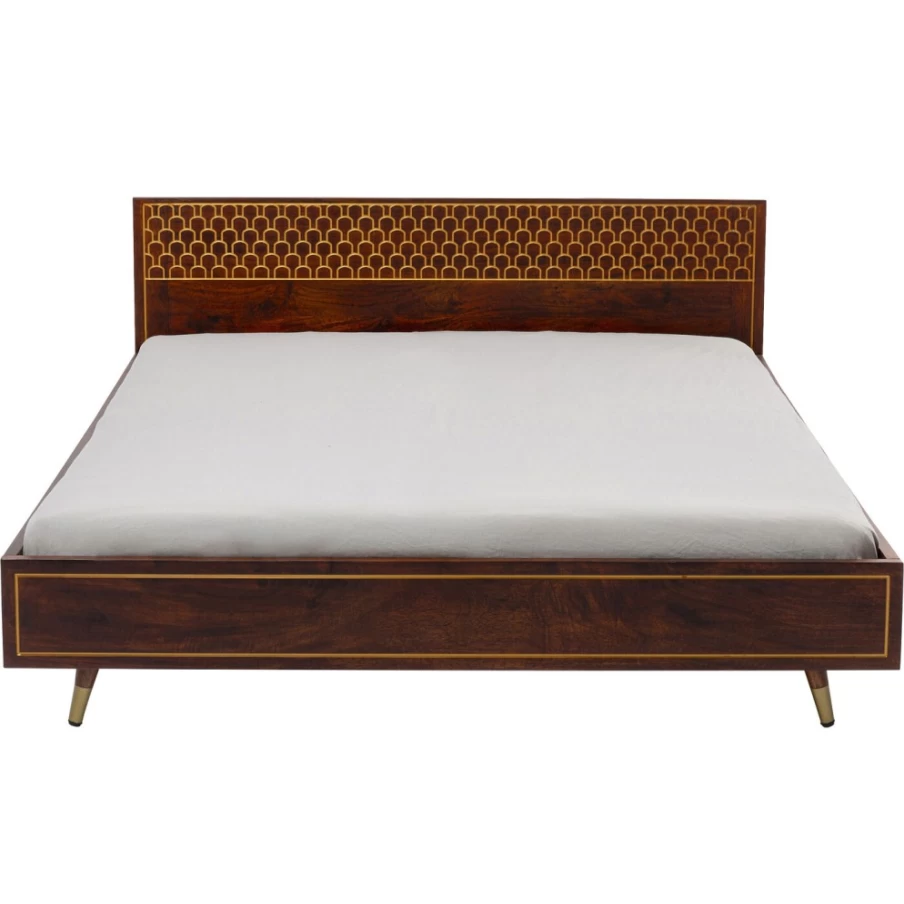 KARE Design Modern Wooden Muskat Bed Frame 160x200 cm - Solid Wood Queen Size Bedroom Furniture
