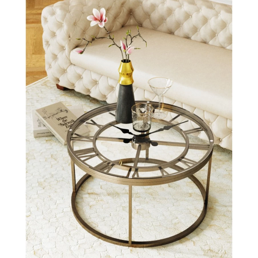 KARE Design Roman Brass Side Table - 76cm Modern Accent Table for Living Room