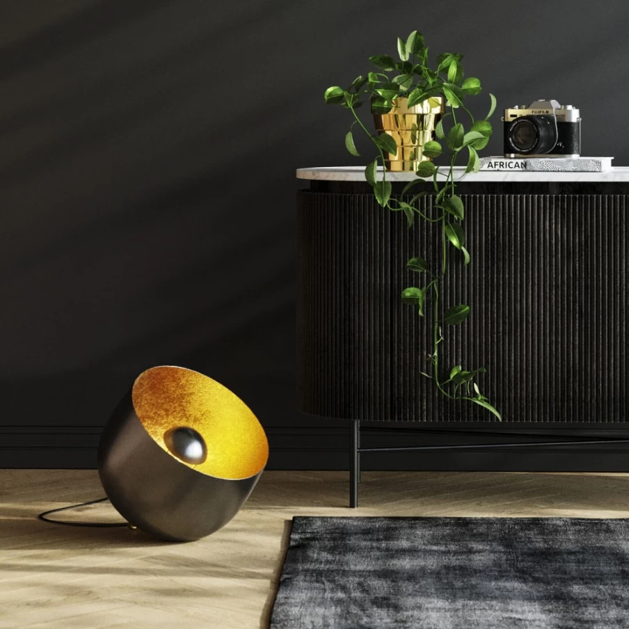 KARE Design Apollon Modern Black Floor Lamp - 35cm Smooth Finish for Living Room & Bedroom Lighting