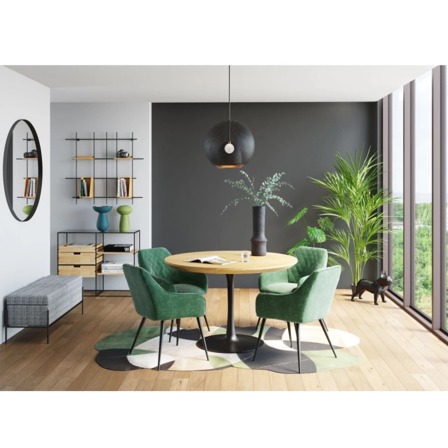 "KARE Design Bretagne Green Armchair – Comfortable Upholstered Chair With Armrests"