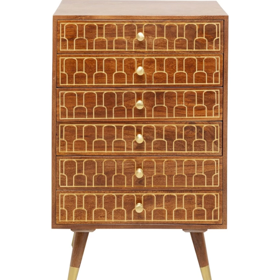 KARE Design Muskat High Dresser - 6-Drawer Modern Chest for Bedroom Storage