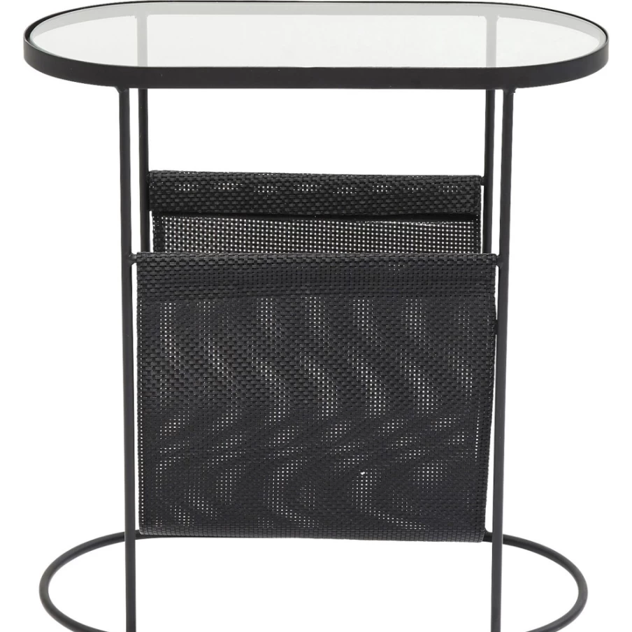 KARE Design Modern Side Table with Mesh Shelf - 54x25cm Stylish Bedside or Living Room Accent Table