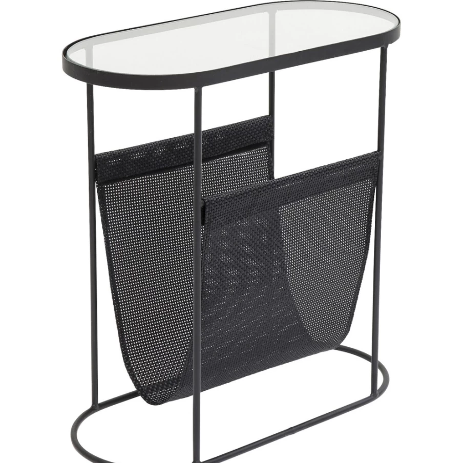 KARE Design Modern Side Table with Mesh Shelf - 54x25cm Stylish Bedside or Living Room Accent Table
