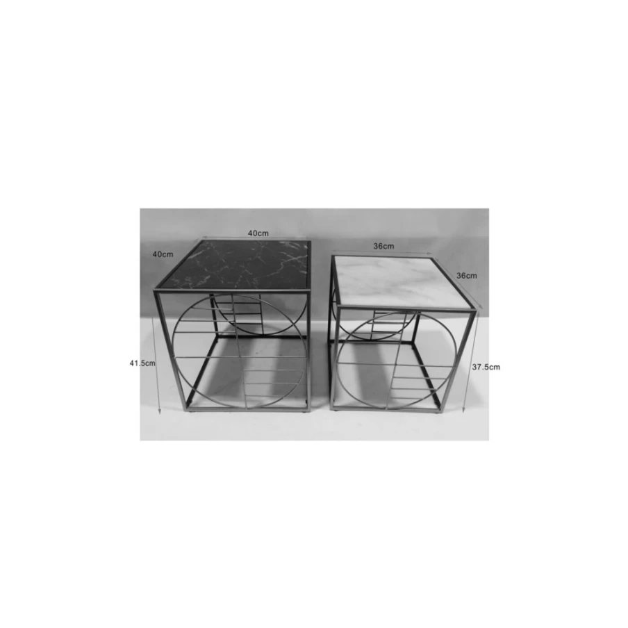 KARE Design Modern Techno Coffee Table Set of 2 - Contemporary Living Room Furniture