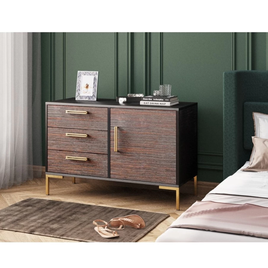KARE Design Olbia Dunkel Dresser 110x62cm Modern Dark Wood Bedroom Storage Cabinet