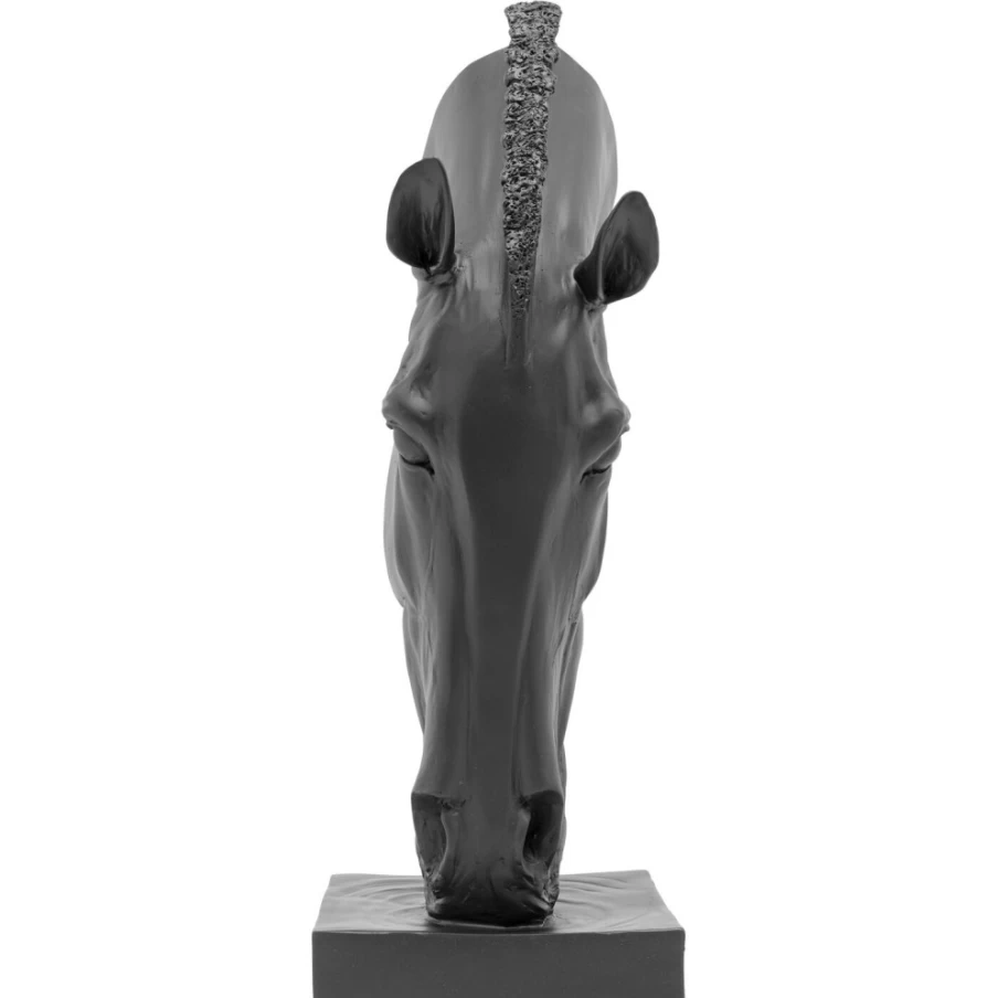 "KARE Design Modern Deco Object - Elegant Black Horse Face Sculpture, 57cm Home Decor"