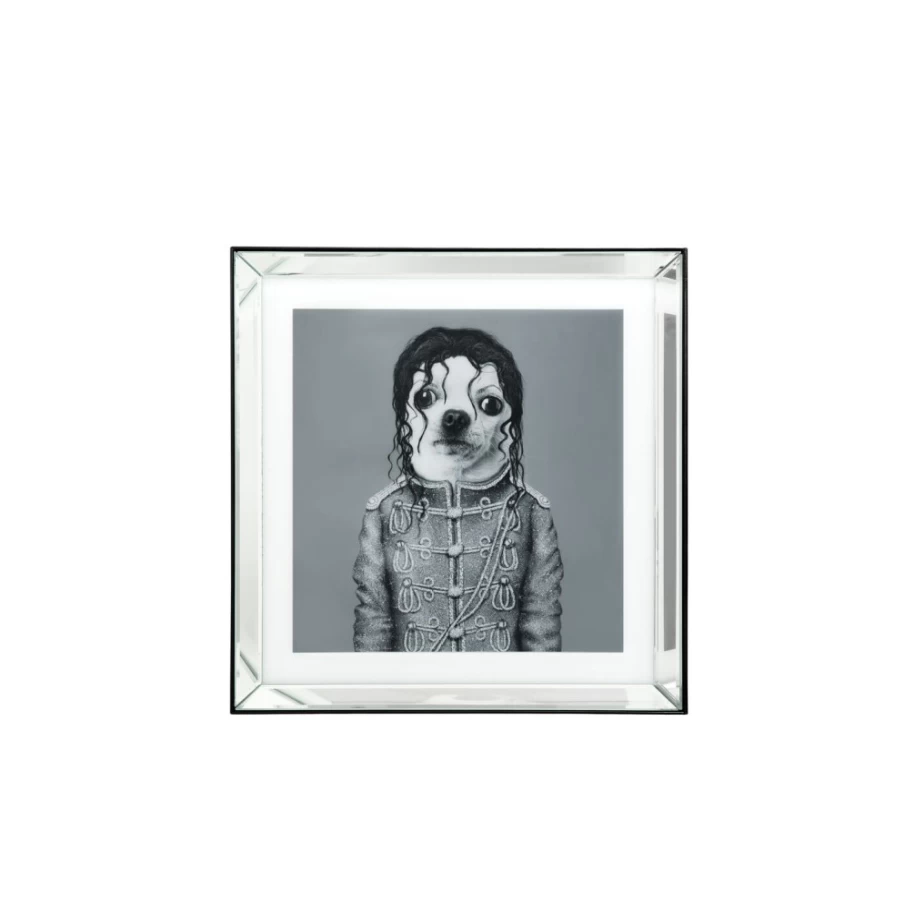 KARE Design Modern King Dog Picture Frame Mirror 60x60cm Wall Decor