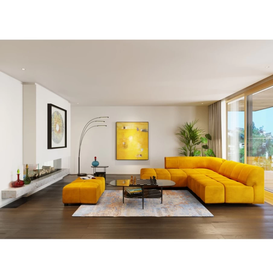 "KARE Design Belami Velvet Bar Stool in Amber - Luxurious Velvet Upholstered Stool for Modern Living"
