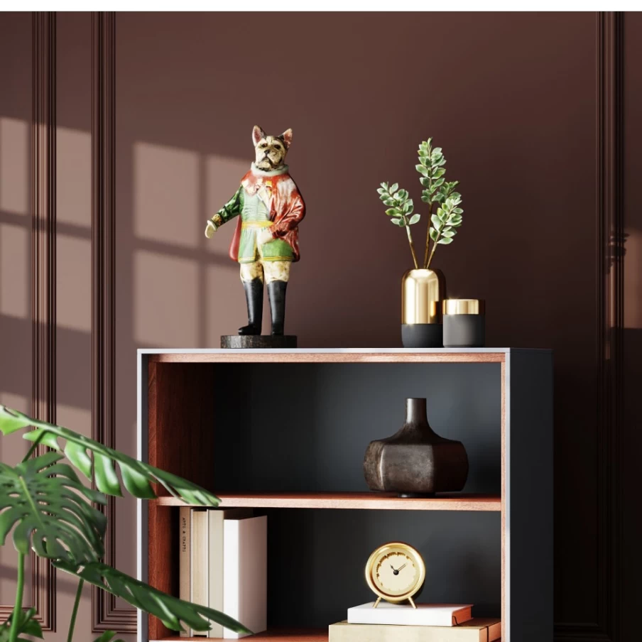 KARE Design Sir Frenchie Standing Dog Statue - 41Cm Modern Deco Figurine for Home Decor