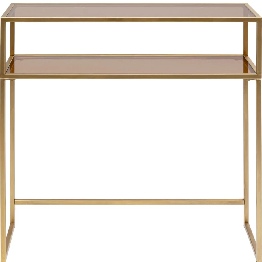 KARE Design Modern Console Table Loft Style Gold Finish 85cm x 80cm