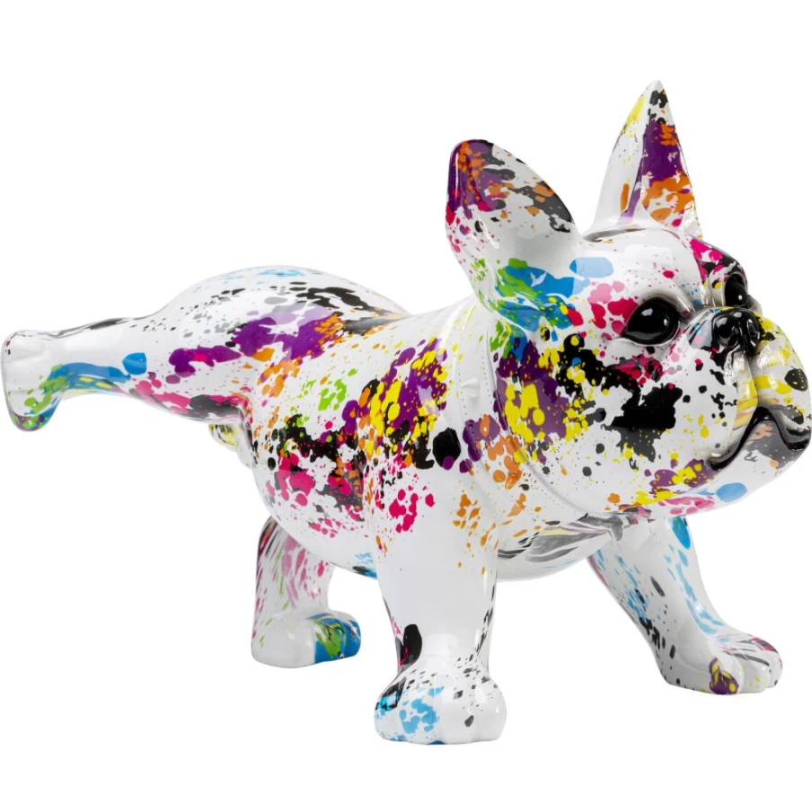 KARE Design Modern Splash Bulldog Decor Figurine - 32cm Handmade Ceramic Statue for Home & Garden
