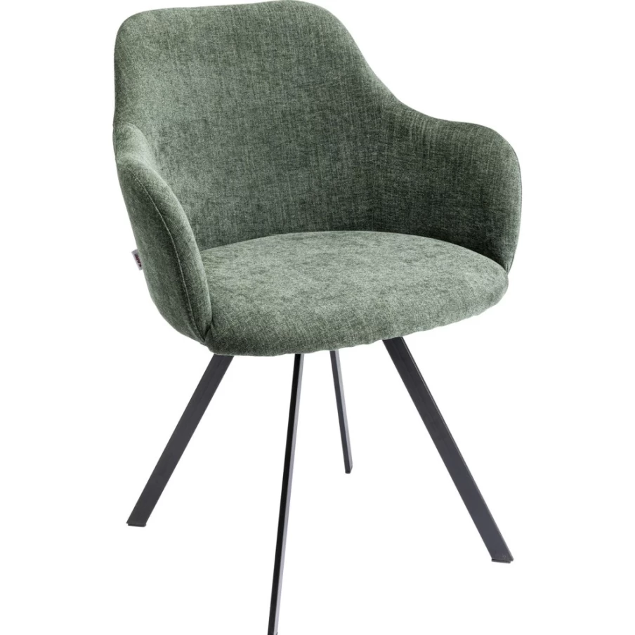 "KARE Design Swivel Armchair 'Lady Loco' in Green – Modern Rotating Lounge Chair"