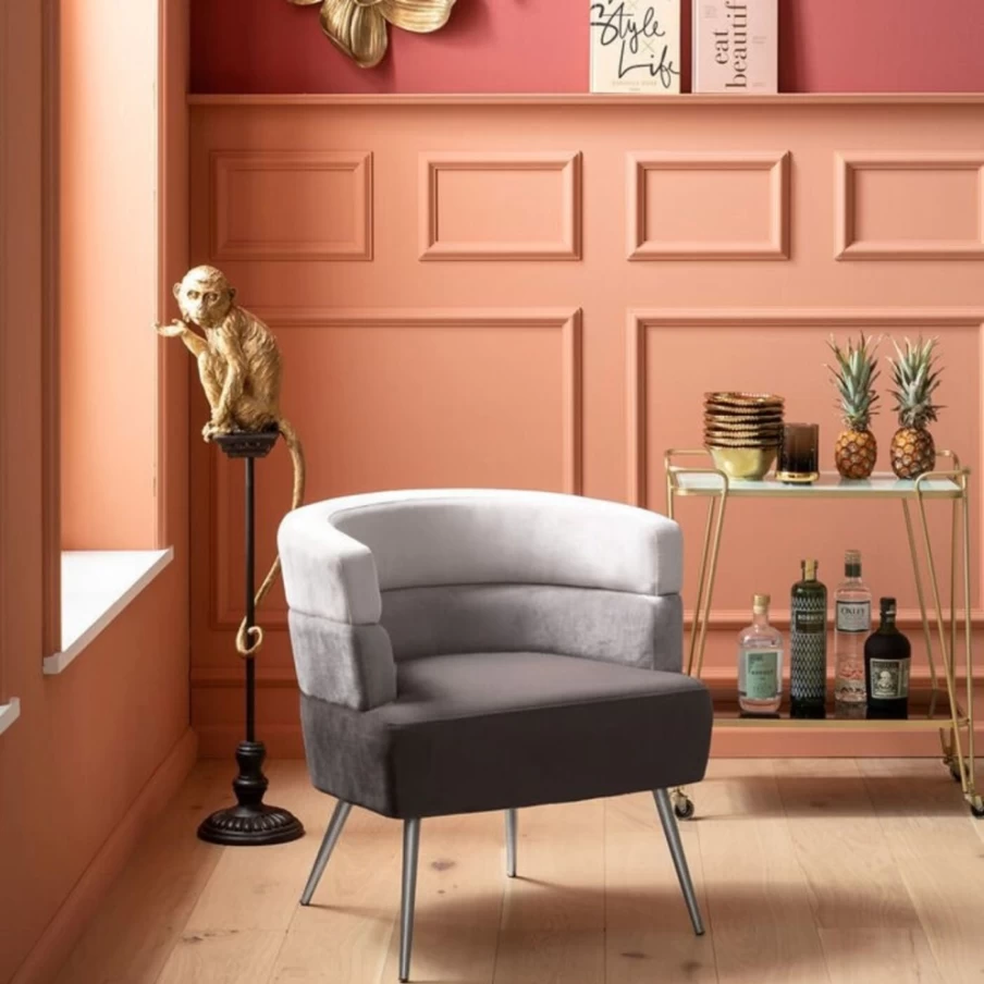"KARE Design Modern Grey Armchair Sandwich – Stylish Lounge Chair for Living Room"