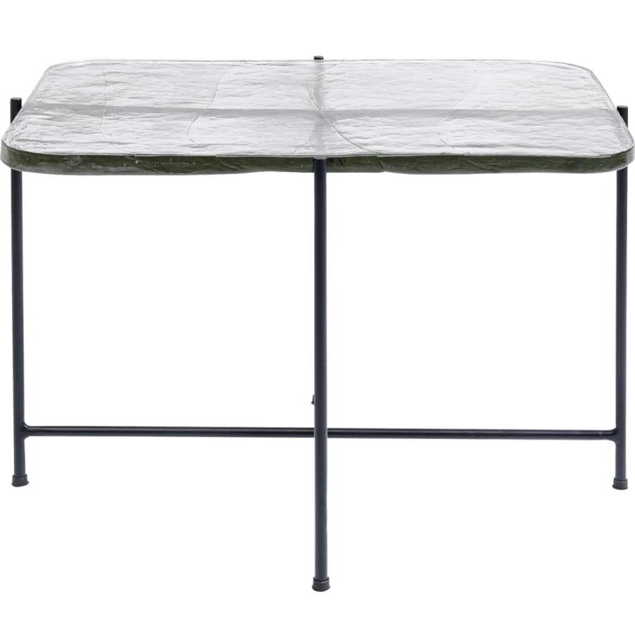 KARE Design Modern Ice Black Coffee Table - 63x46cm Rectangular Glass Top Living Room Furniture