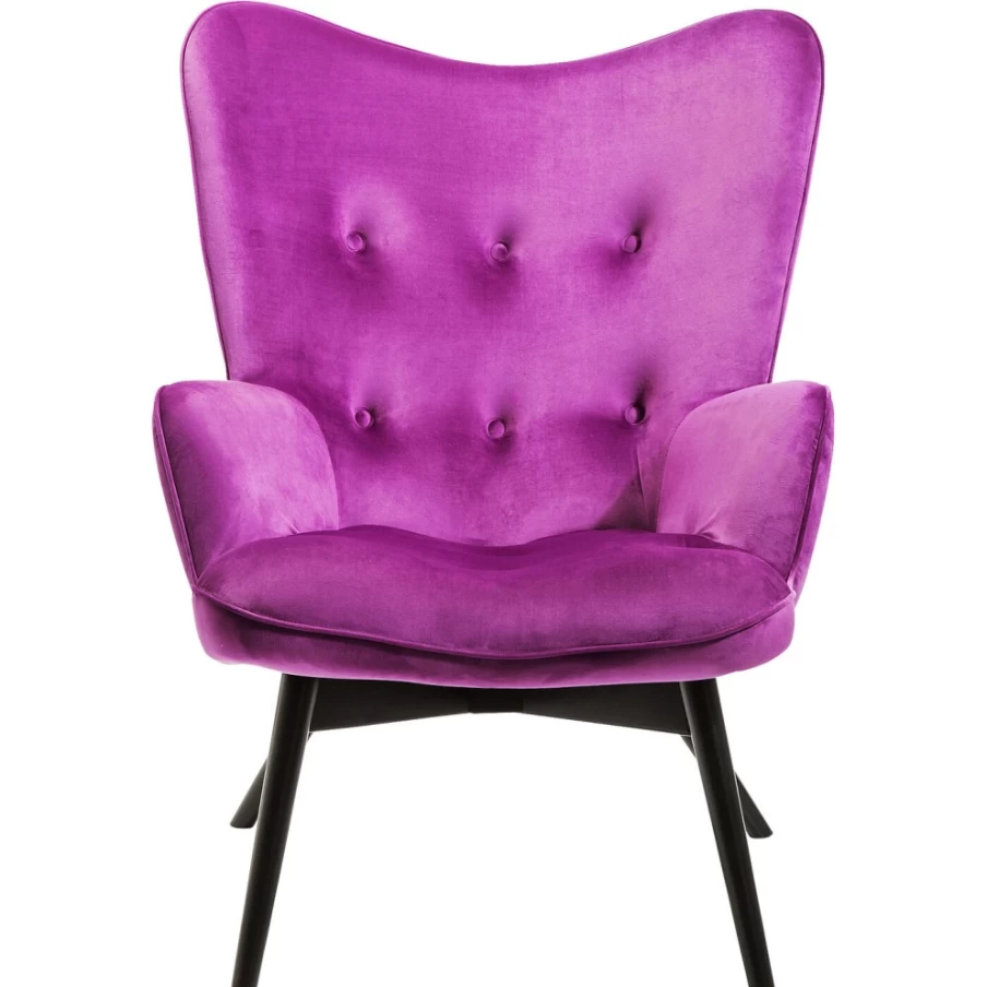 "KARE Design Vicky Velvet Armchair in Luxurious Purple and Black | Modern Comfort Seating"