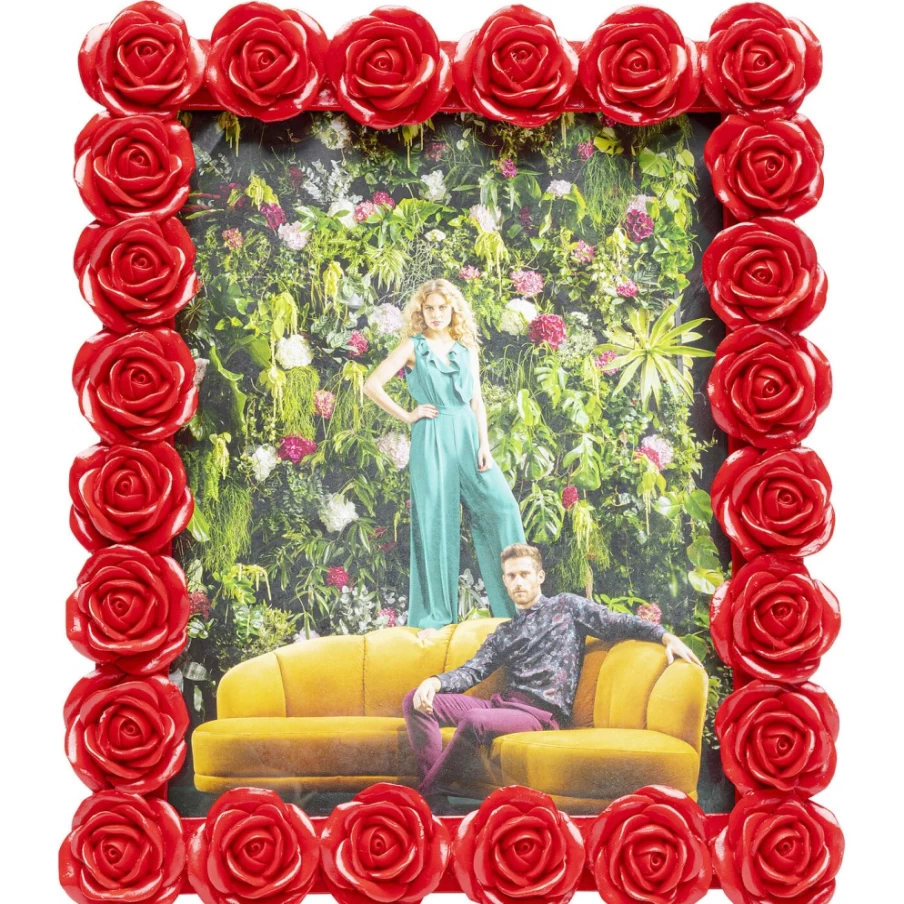 "KARE Design Romantic Rose Red Picture Frame 20x25cm - Elegant Wall or Tabletop Photo Display"