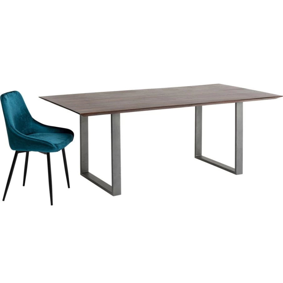 KARE Design Modern Dark Steel Dining Table - 160x80cm Industrial Style Symphony Collection