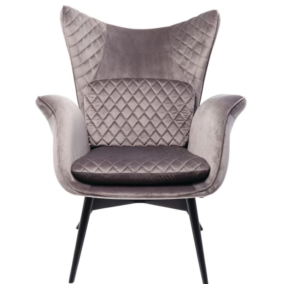 "KARE Design Tudor Velvet Armchair in Silver Grey – Luxurious Velvet Upholstered Chair"