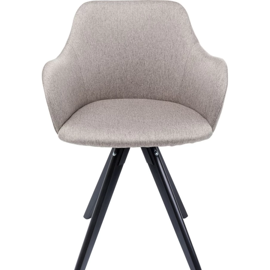 KARE Design Swivel Armchair "Lady Loco" in Taupe - Modern Rotating Lounge Chair