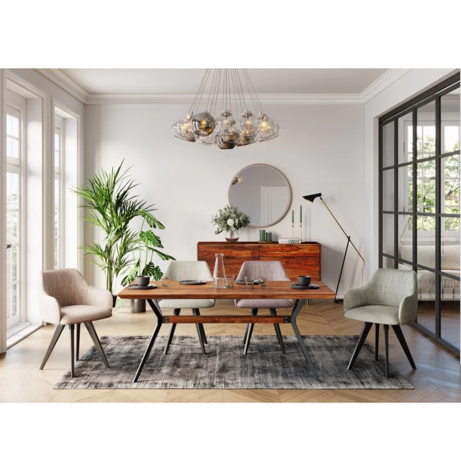 KARE Design Swivel Armchair "Lady Loco" in Taupe - Modern Rotating Lounge Chair