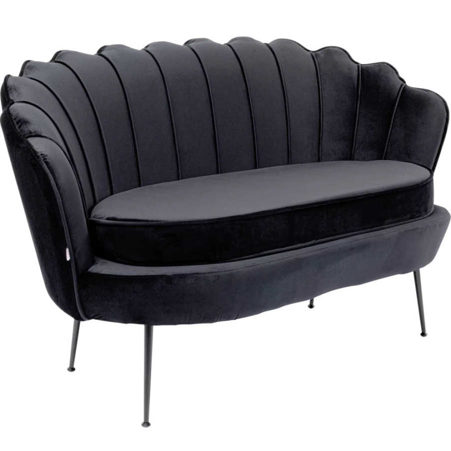 "KARE Design Water Lily 2-Seater Sofa in Black – Modern Stylish Lounge Furniture"