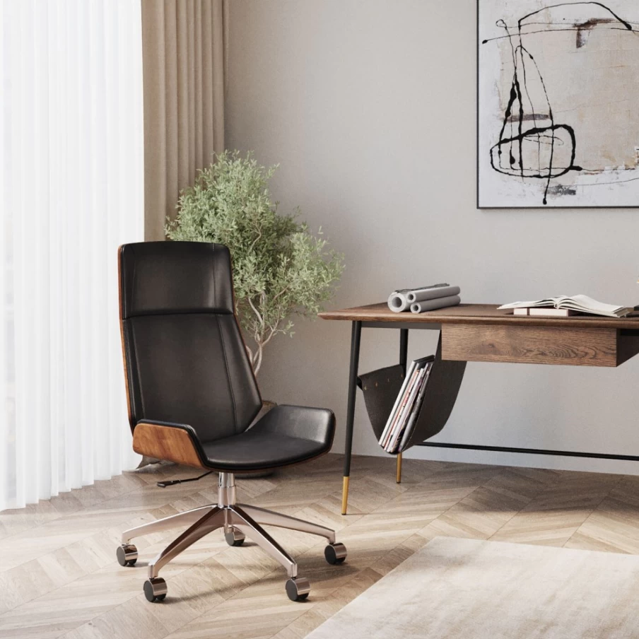"KARE Design Rouven Modern Office Chair - 120cm Height Adjustable Ergonomic Executive Desk Chair"