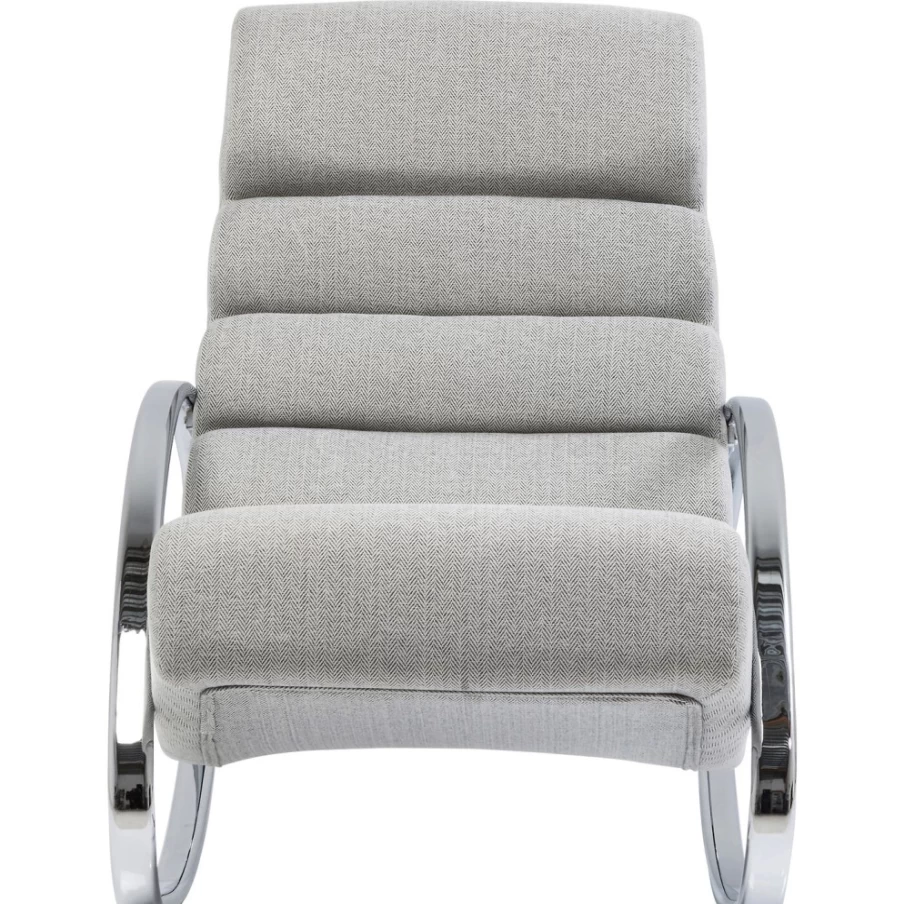 KARE Design Modern Rocking Chair in Manhattan Grey-Beige | Stylish Nursery & Living Room Accent Chair