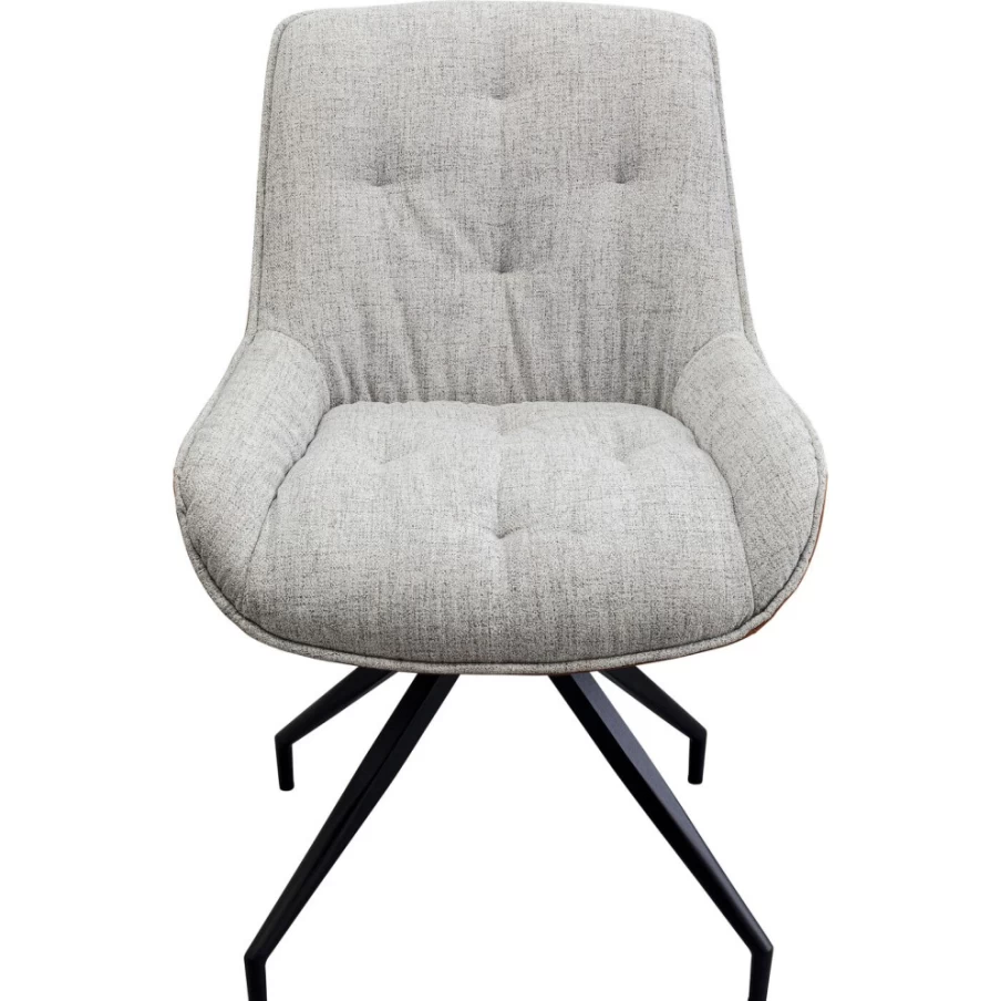 "KARE Design Lori Modern Swivel Chair in Grey Brown – 360-Degree Rotating Lounge Chair"