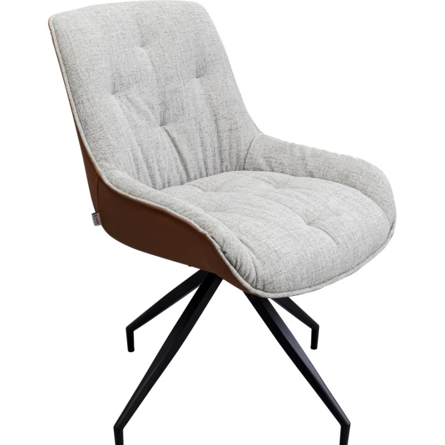 "KARE Design Lori Modern Swivel Chair in Grey Brown – 360-Degree Rotating Lounge Chair"