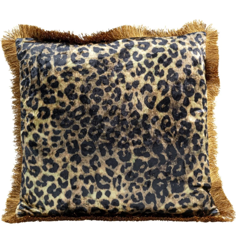 KARE Design Modern Cushion Cover Leo Fringe Pattern 45x45 cm Decorative Pillow Case Home Decor