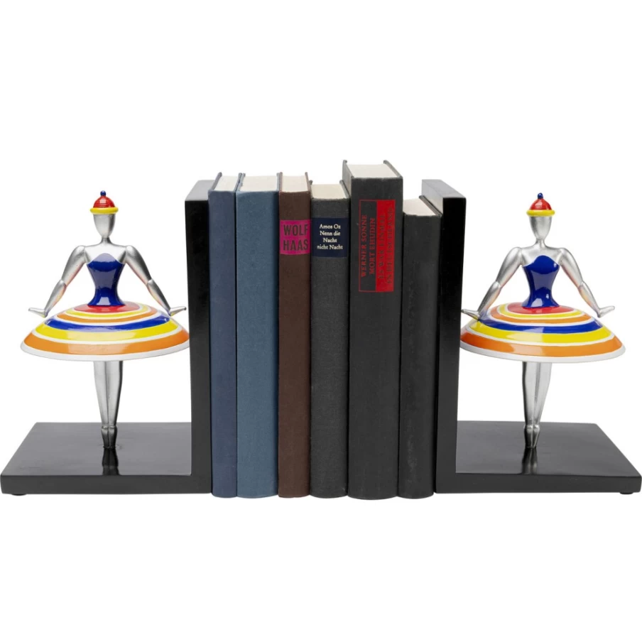 KARE Design Modern Bookend Set - Primaballerina Stripes, Decorative Bookends for Shelves (2-Piece)