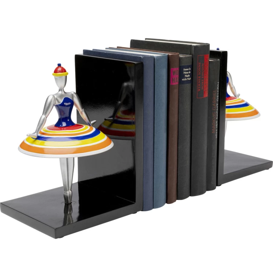 KARE Design Modern Bookend Set - Primaballerina Stripes, Decorative Bookends for Shelves (2-Piece)