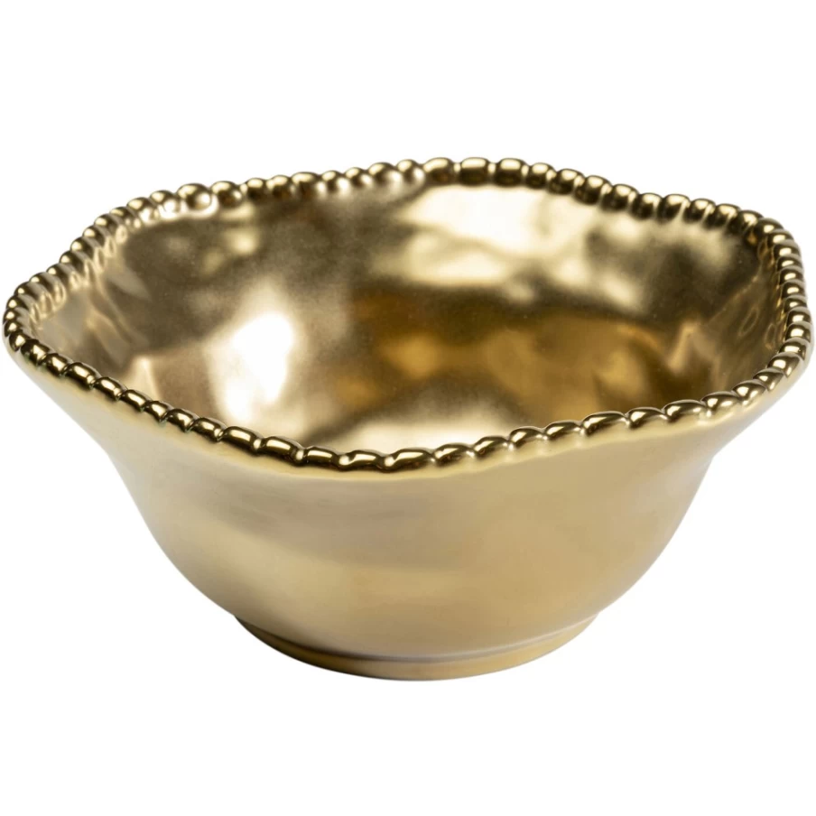 KARE Design Gold Ceramic Bowl Bell - 16cm Decorative Dining Tableware