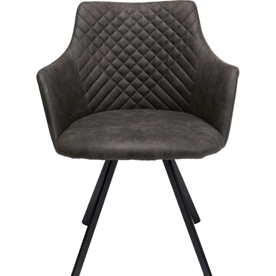 KARE Design Swivel Chair in Coco Anthracite - Modern Rotating Lounge Chair for Home & Office