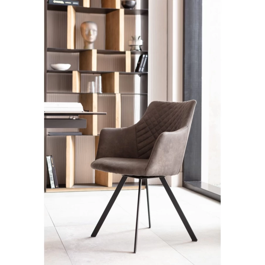 KARE Design Swivel Chair in Coco Anthracite - Modern Rotating Lounge Chair for Home & Office
