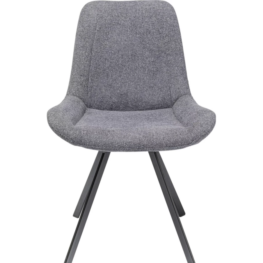 KARE Design Baron Grey Swivel Chair - Modern Rotating Lounge Chair for Home & Office
