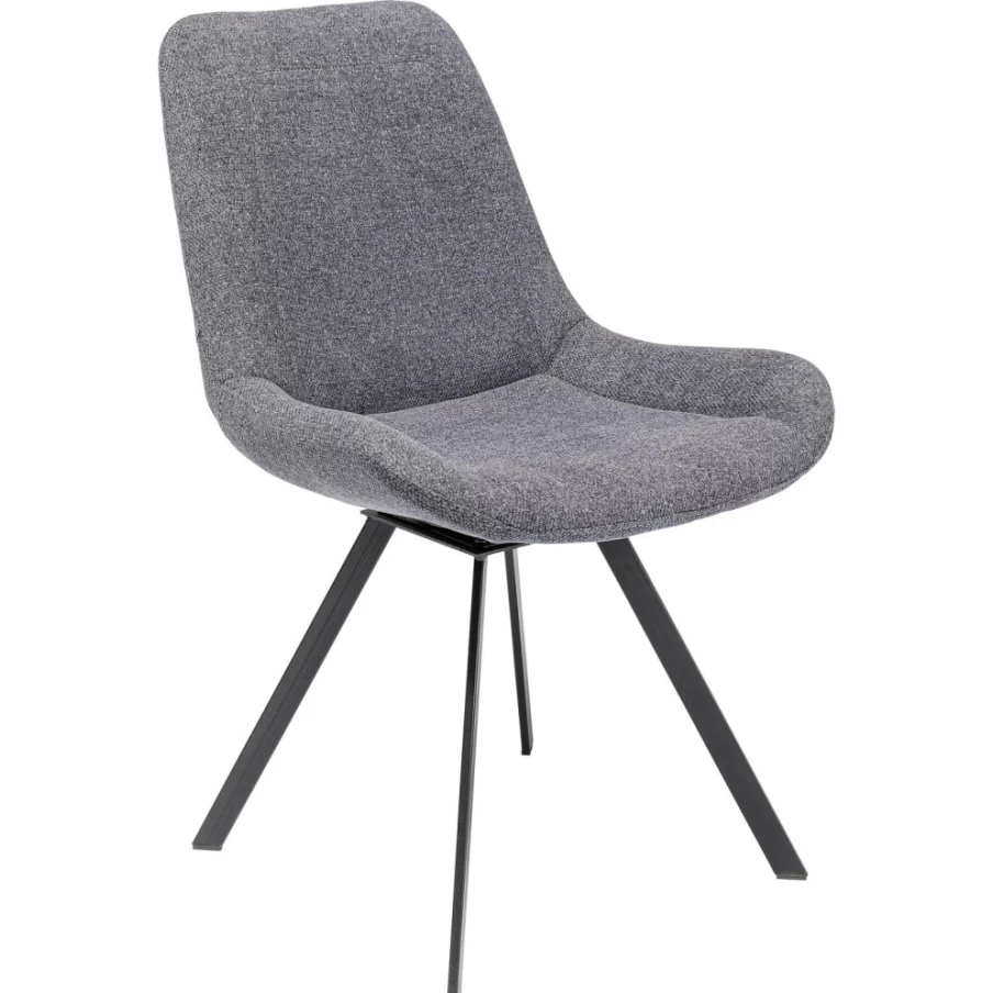 KARE Design Baron Grey Swivel Chair - Modern Rotating Lounge Chair for Home & Office