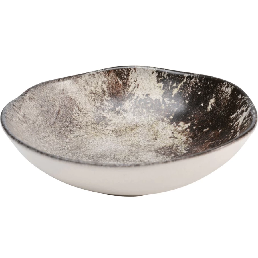 KARE Design Savannah Brown/Grey Matte Deep Plate 20cm Modern Dining Tableware