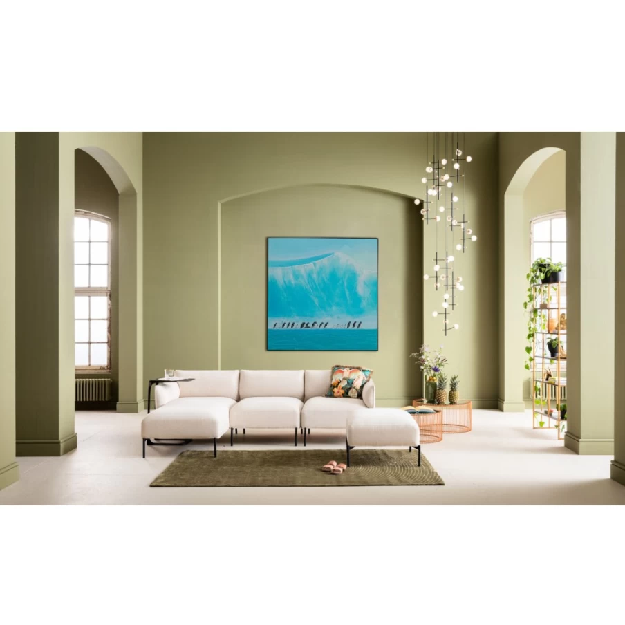 "KARE Design Framed Walking Penguins Art Print 140x140cm Modern Square Wall Decor"
