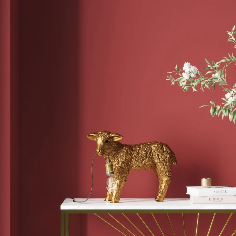 KARE Design Gold Sheep Animal Table Lamp - 36Cm Floral Decorative Lighting