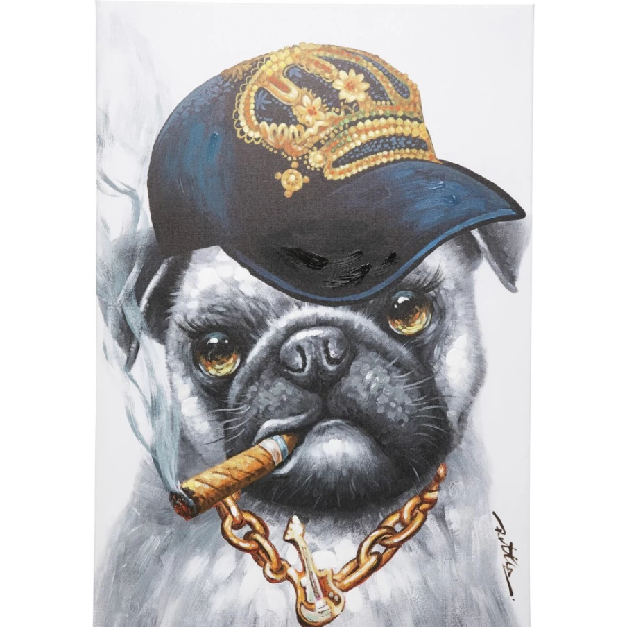 "KARE Design Hip Hop Dog Canvas Art Print 70x100cm Urban Street Style Wall Decor"