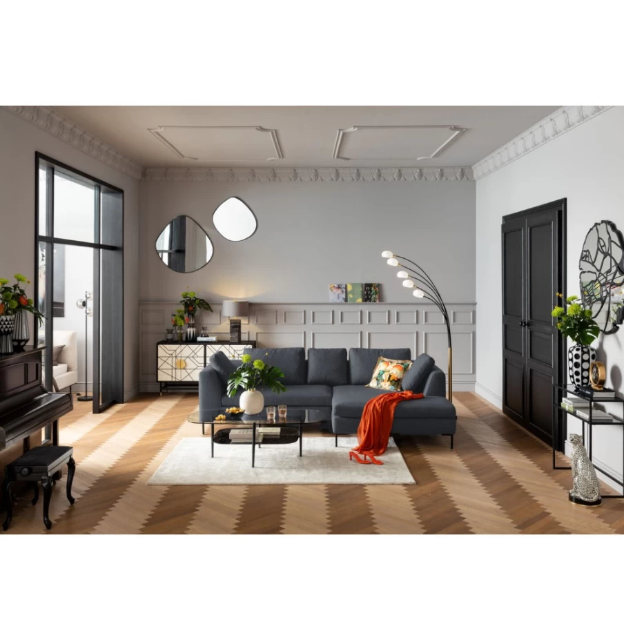 "KARE Design Gianni Dolce Dark Grey Right Corner Sofa – Modern Luxury Sectional"