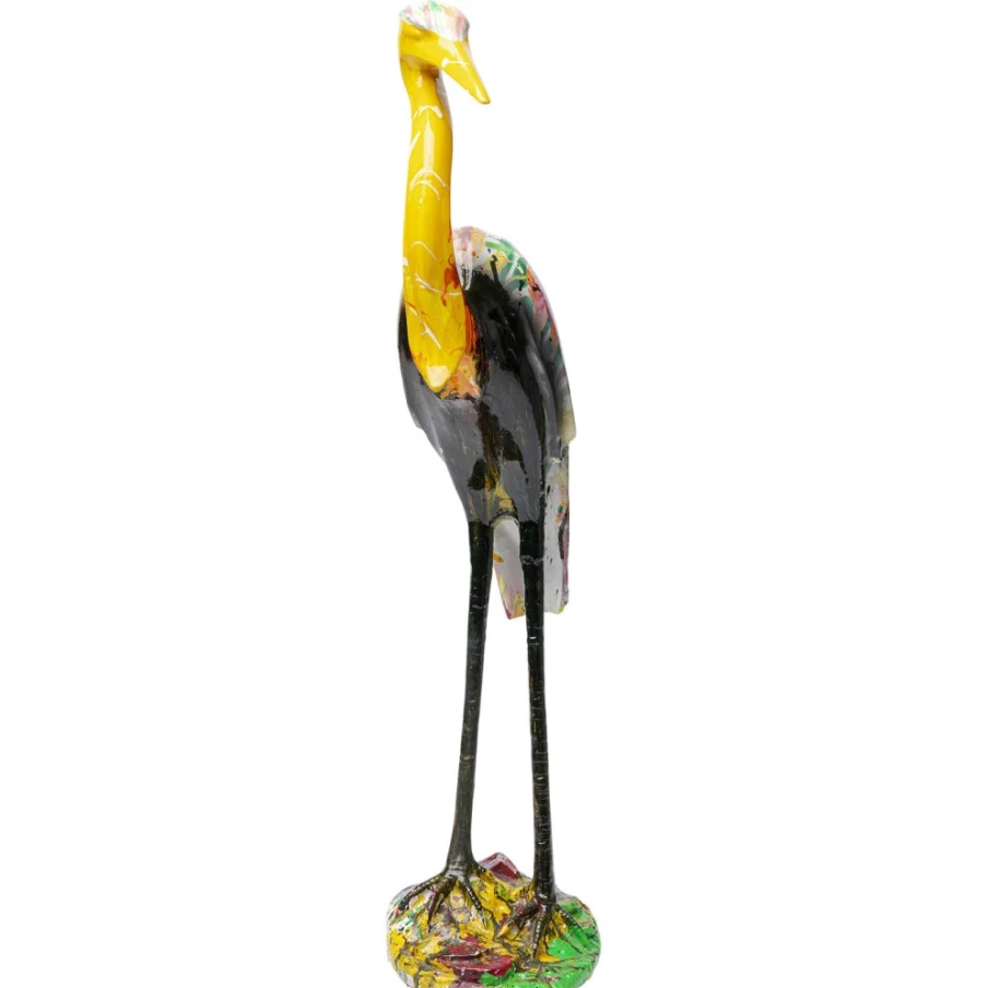 "KARE Design Modern Heron Sculpture - Yellow Deco Figurine, 70cm Home Decor"