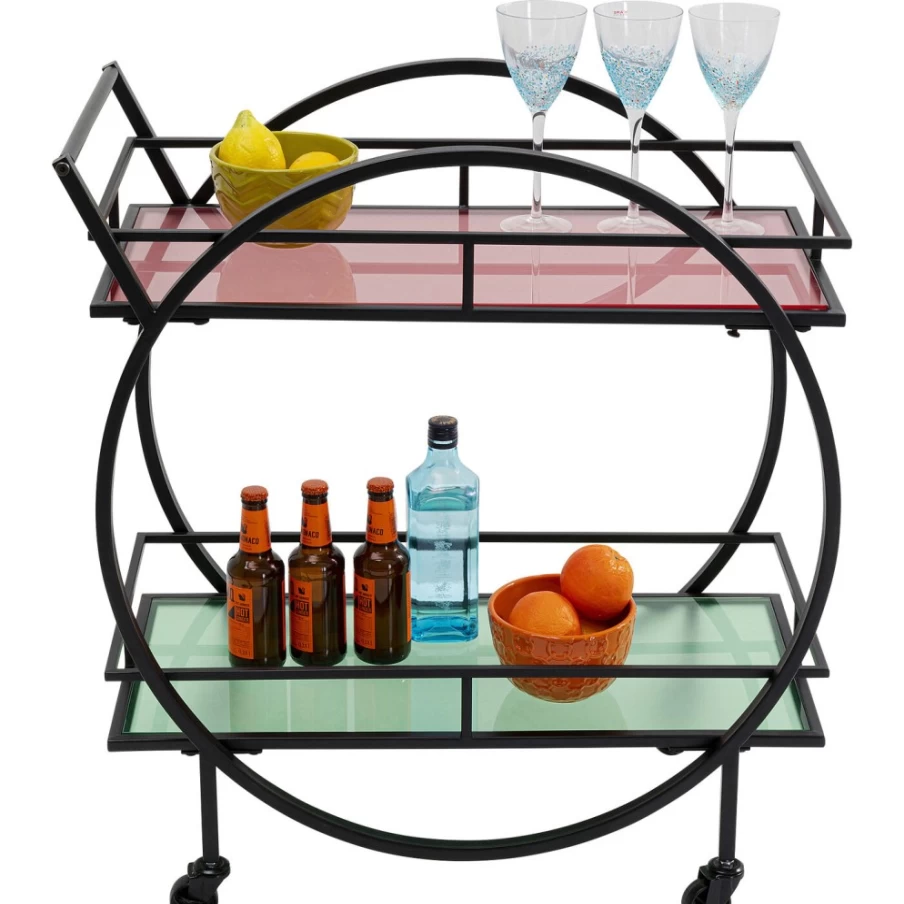 KARE Design Rainbow Round Bar Cart - Stylish Rolling Trolley for Home & Bar