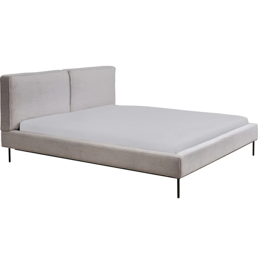 KARE Design Modern Grey East Side Bed Frame 180x200 cm Corded Fabric Upholstered