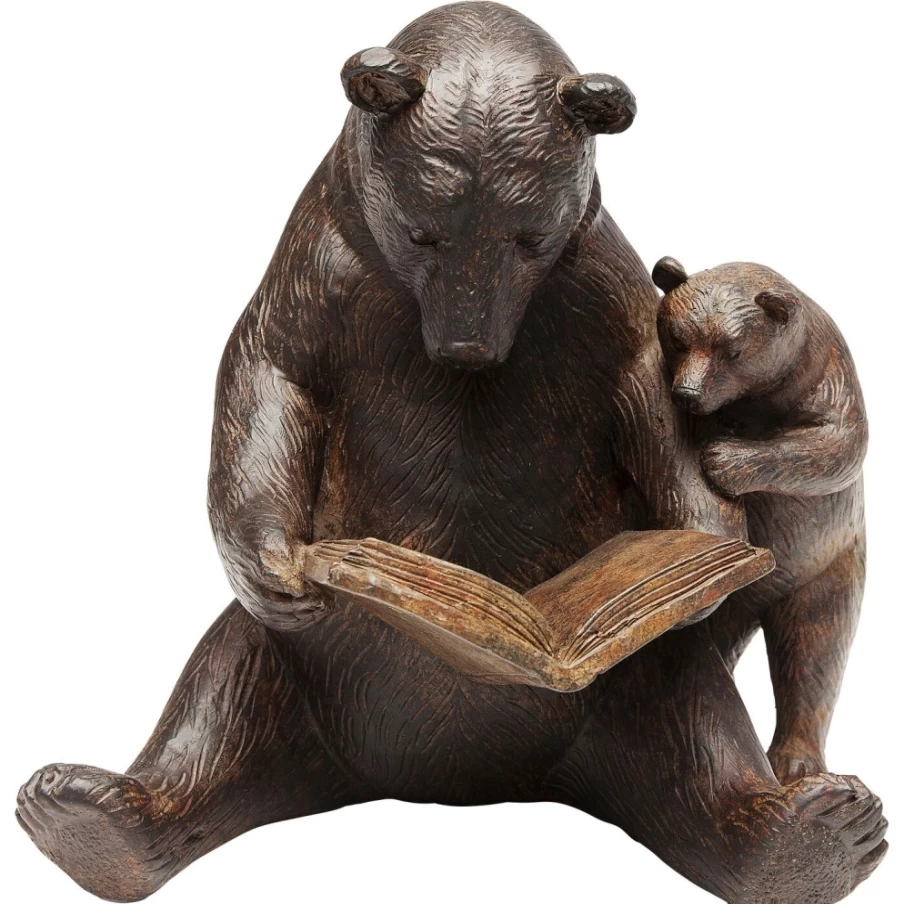 "KARE Design Modern Deco Figurine - Reading Bears Sculpture for Home Decor"