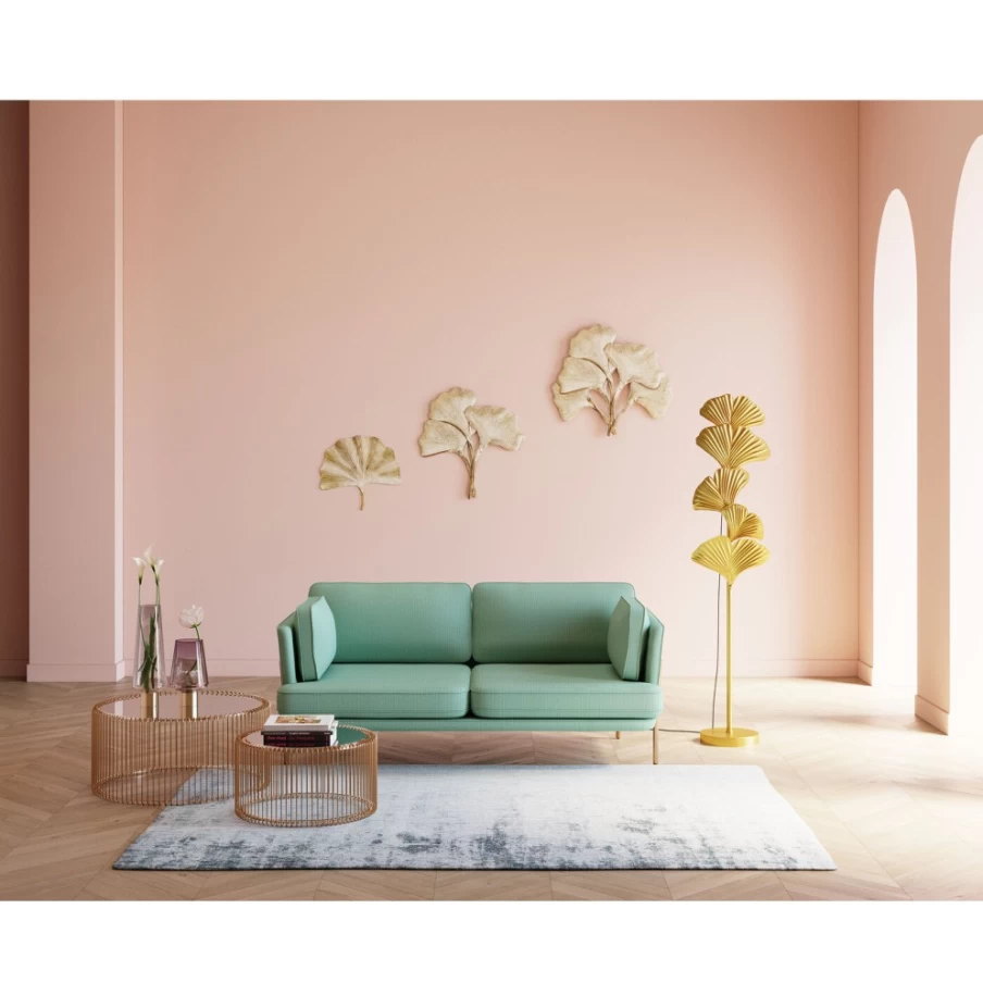 "KARE Design Shirly 3-Seater Sofa in Mint Green, 221cm Wide, Modern Living Room Furniture"