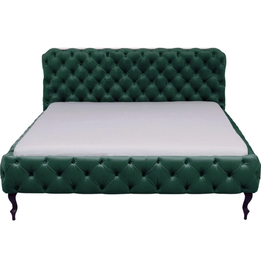KARE Design Velvet Green Bed Frame 180x200 cm - Luxurious Bed Desire Collection