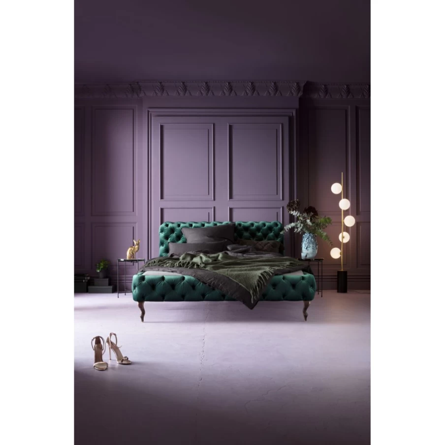 KARE Design Velvet Green Bed Frame 180x200 cm - Luxurious Bed Desire Collection
